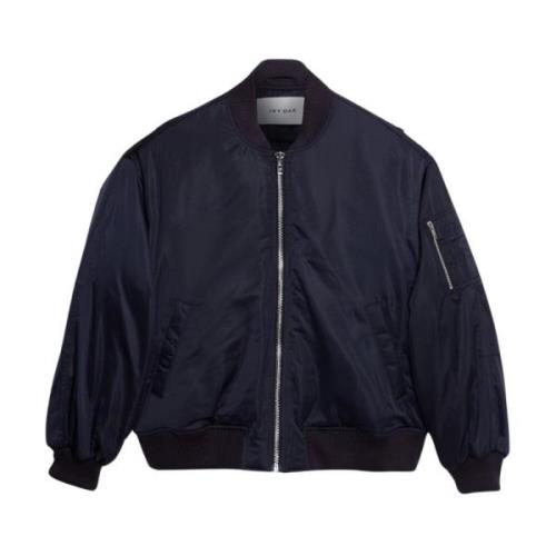 Oversized Bomber Jacket Dark Navy Blue