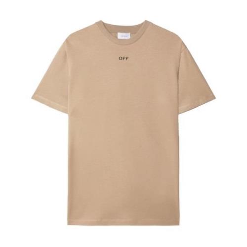 Beige Broderet Logo T-shirt