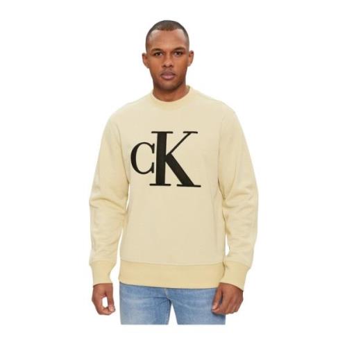 Monogram Sweatshirt Beige Rund Hals Langærmet