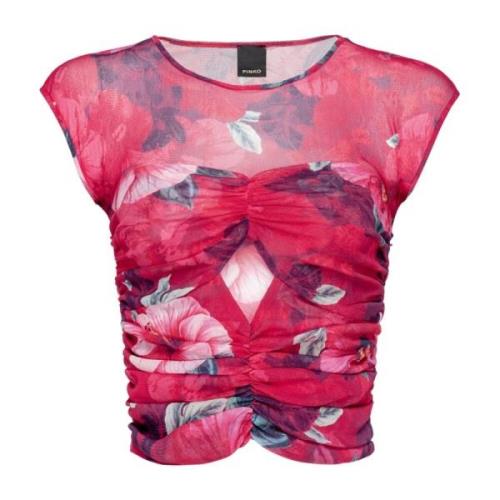 Hibiscus Blomster Print Crop Top