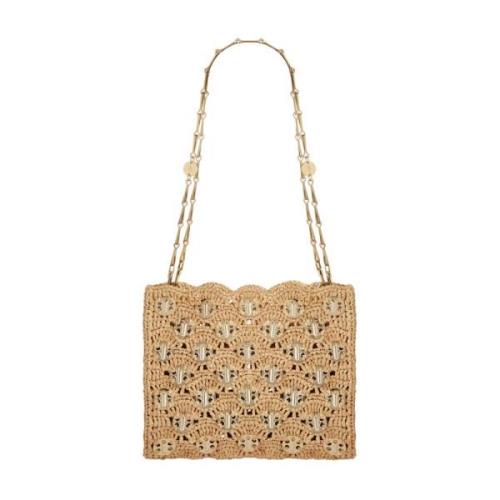 Ikonisk 1969 Raffia Taske Brun