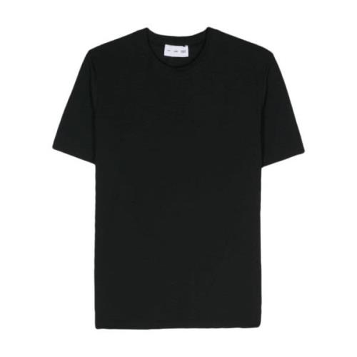 Sort Jersey T-shirt med Logo Print