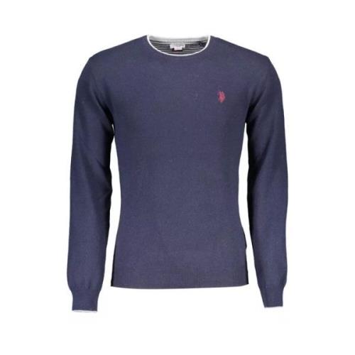 Luksus Blå Uld-Blød Slim Sweater