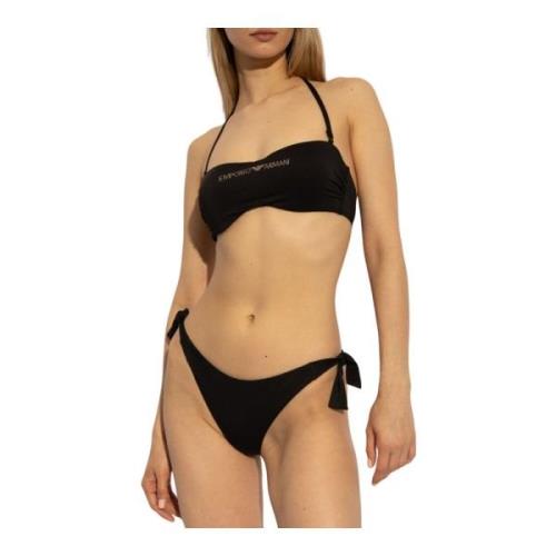 Sort Bandeau Bikini Sæt