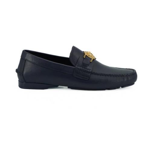 Marineblå Kalveskind Loafers