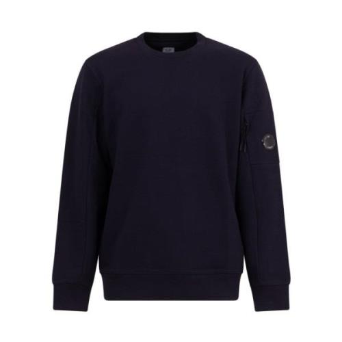 Blå Diagonal Raised Fleece Sweatshirt