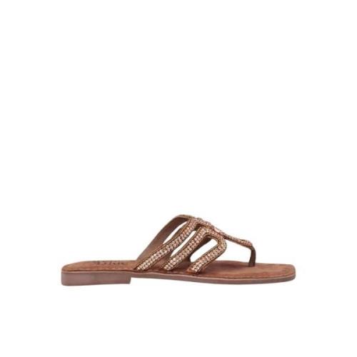 Farverig flad sandal