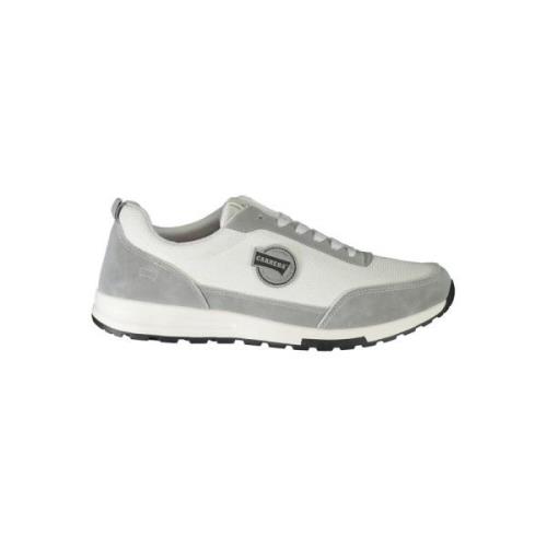 Sporty hvide polyester sneakers