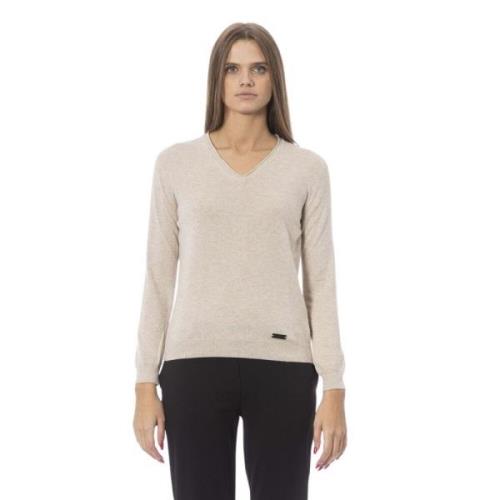 Elegant Beige V-Hals Sweater