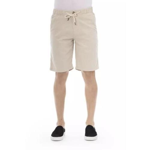 Beige Bomuld Bermuda Shorts med Snøre