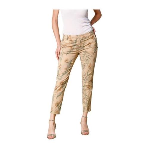 Curvy Chino Capri Bukser med Blomsterprint