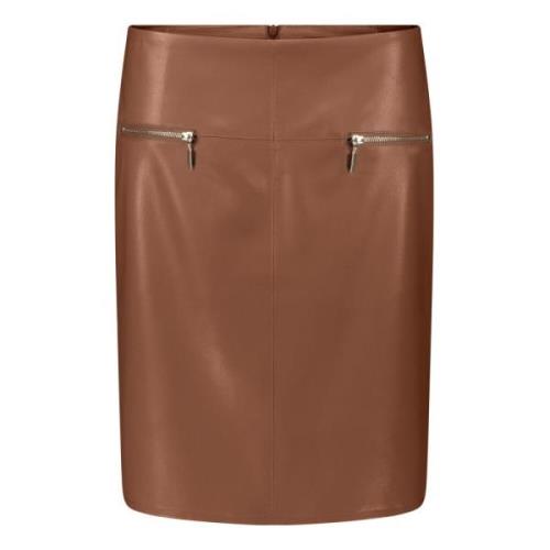 Faux Leather Zipper Skirt