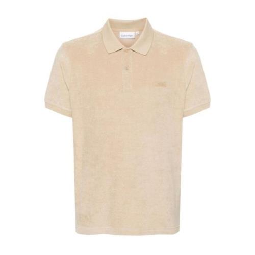 Beige Polo Shirt med Logo Detalje