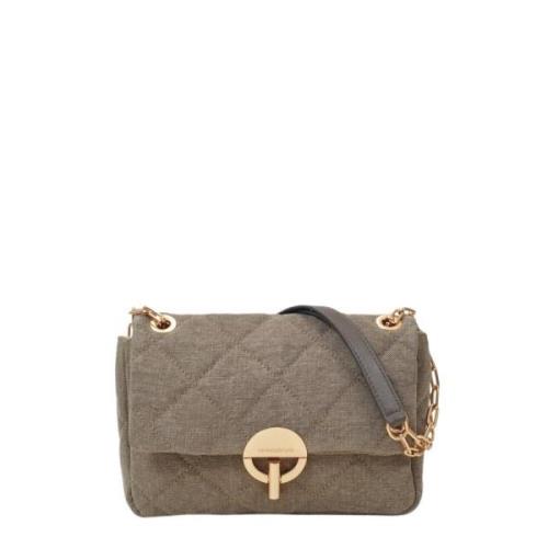 Kaki Linned Crossbody Taske Moon Mm