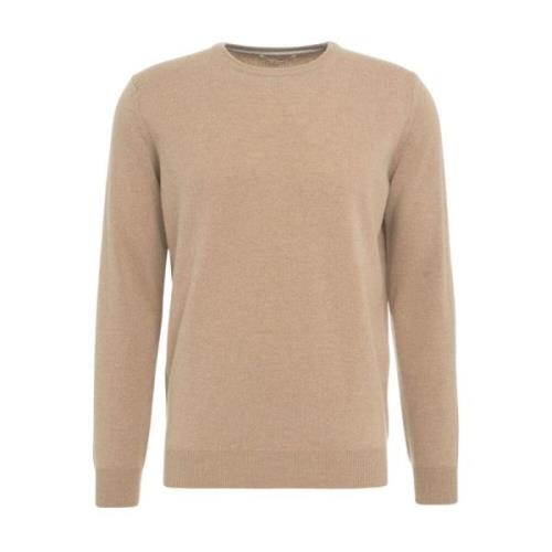 Brun Strikvarer Ærme Patchet Pullover