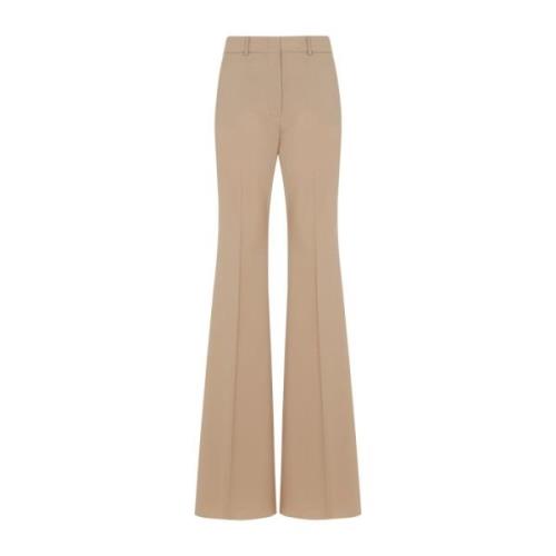 Elegant Nude Wool Trousers