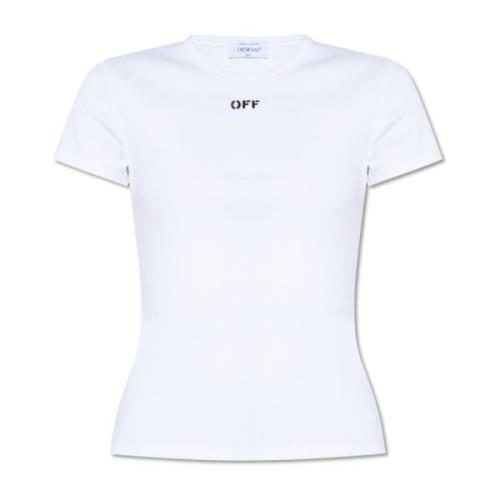 Cropped T-shirt med logo