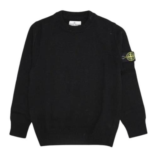 Sort Sweater Logo Ærme Ribbed Hem