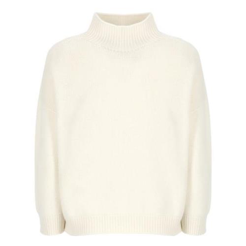 Ivory Uld Cashmere Sweater Høj Hals