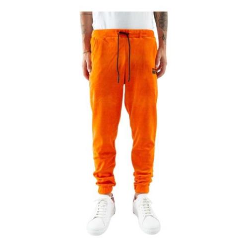 Velour Sporty Sweatpants med Broderet Logo