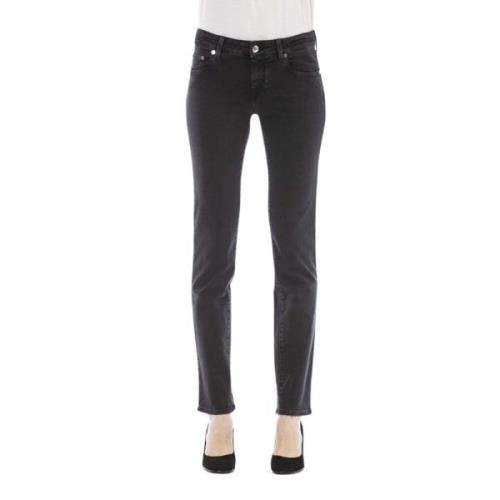 Vintage Style Slim Jeans med Logo