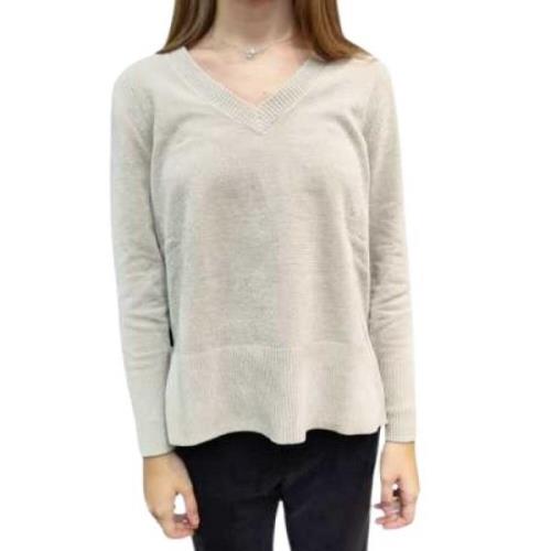 Sand V-Hals Chenille Sweater