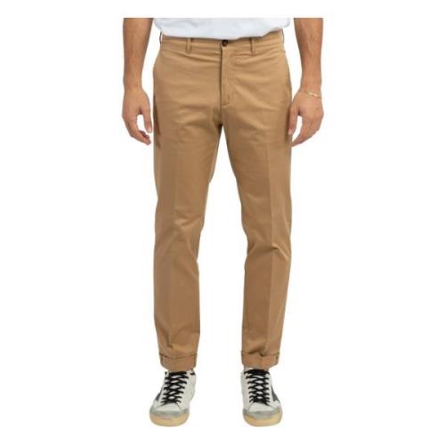 Beige Slim-Fit Bomuld Chinos