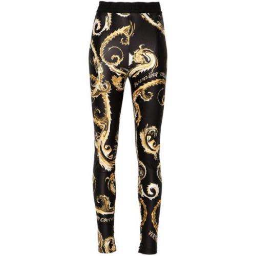 Sort Guld Satin Leggings Chromo Couture