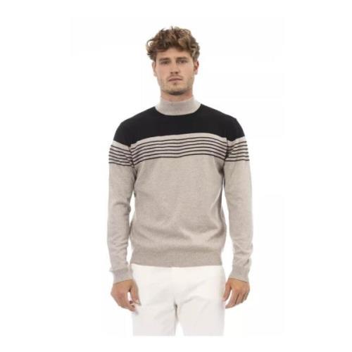 Beige Mock Neck Sweater Stilfuld Tilføjelse