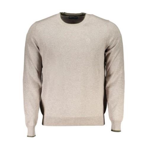 Beige Bomuldssweater Klassisk Crew Neck