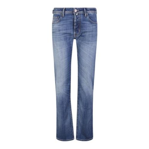 Blå Straight Leg Jeans