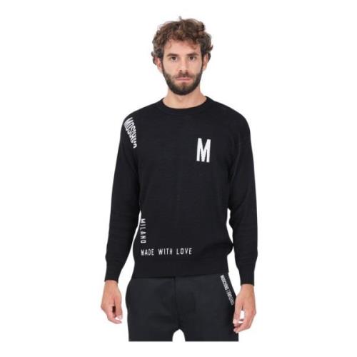 Sort Crewneck Sweater med Logo Indlæg