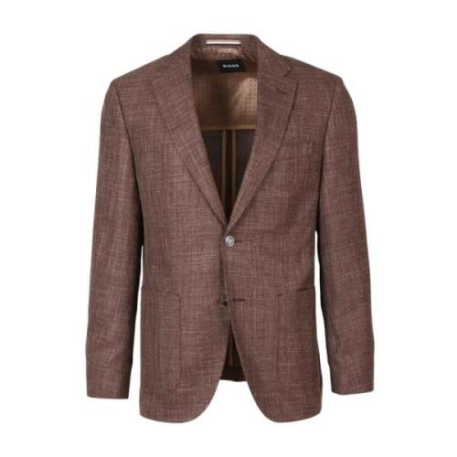 Slim Fit Blazer Jakke Brun