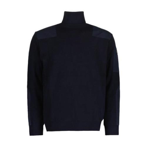 Navy Uld Turtleneck Rollneck Sweater