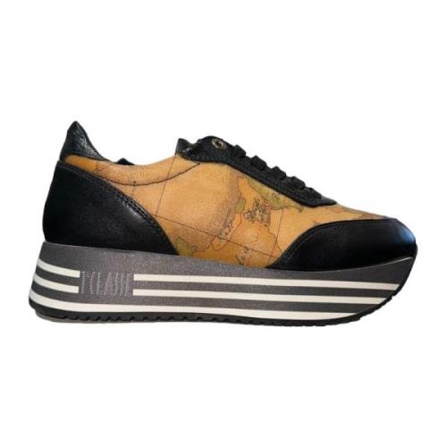 Sorte platform sneakers med Geo Classic indsatser