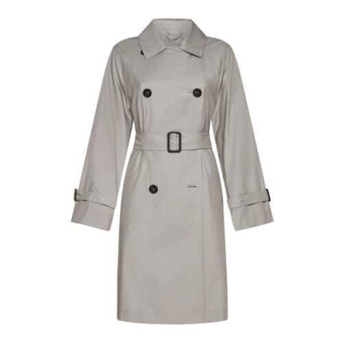 Ecru Dobbeltbrystet Trenchcoat