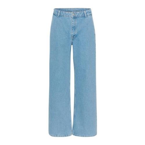 Høj Talje Jeans Medium Blå Vask