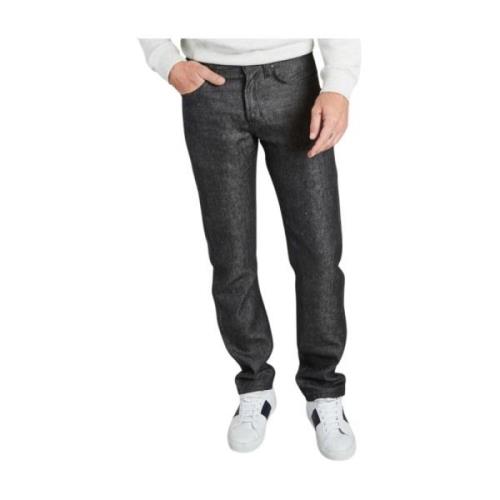 Linned Denim Tapered Fit Jeans