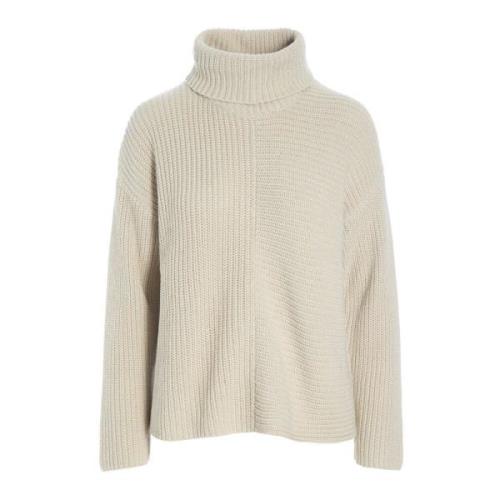 Gamine Knit Turtleneck Sweater Ivory