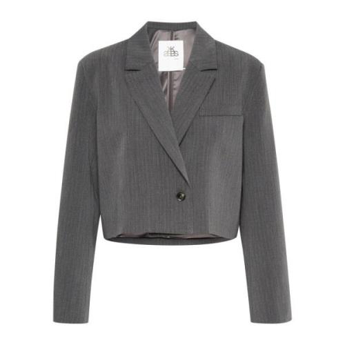 Cropped Blazer Grey Melange