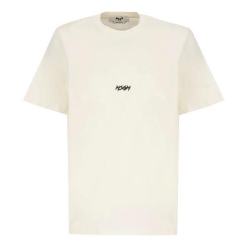 Herre Ivory Bomuld T-shirt med Print