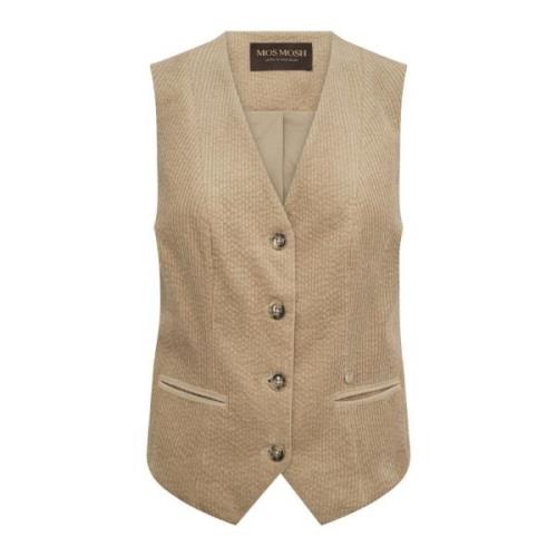 Corduroy Vest Blazer i Tannin