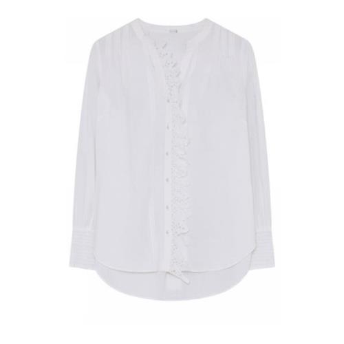 Feminin Skjortebluse med Blonde Detalje