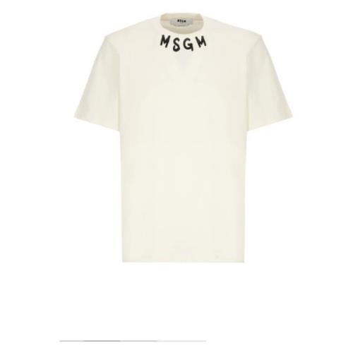 Herre Ivory Bomuld T-shirt med Logo