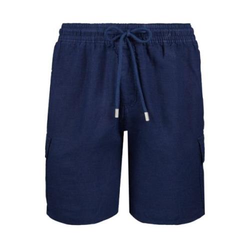 Solide Linned Cargo Bermuda Shorts