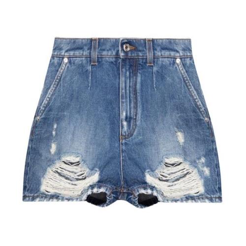 Højtaljede denim shorts