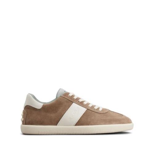 Beige Ruskind Side Stribe Sneakers