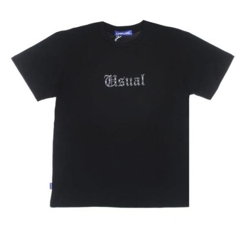 Sort Herre Tee med Logo Print