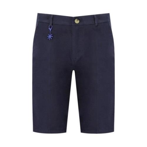 Blå Bomuld Twill Bermuda Shorts