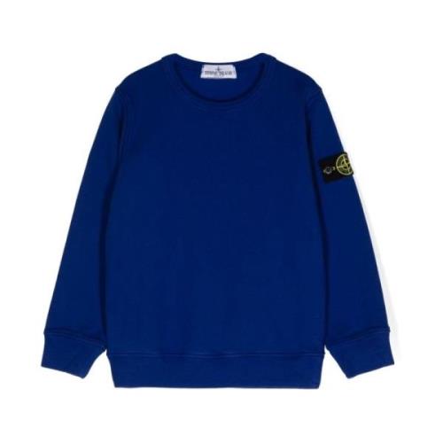 Blå Crew Neck Sweater Fleece Foret